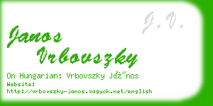 janos vrbovszky business card